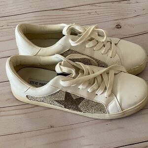 Steve Madden Ivory and Metallic Sneakers